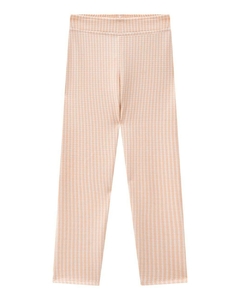 Conjunto batinha em tricoline e calça jacquard Pied de Poule Creme Somnii - loja online