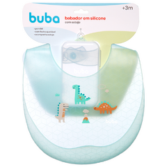 Babador silicone pega migalas com estojo magic dino Buba