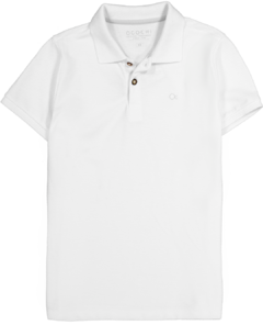 Polo infantil Ogochi MC essencial slim pique branca