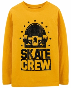 Blusa manga longa Carter's amarela skate