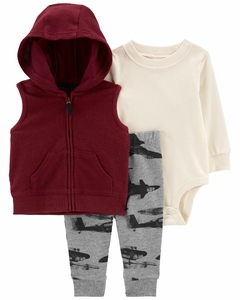 Conjunto carters 3 peças calça helicoptero, body e colete bordo