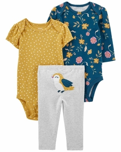 Conjunto Carters 3 peças verde passaro