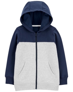 Jaqueta Carters moletom com ziper e capuz cinza e azul