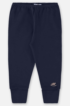 Calça em algodão azul escuro Up Baby