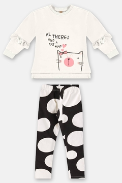 Conjunto Up Baby blusao e calça molecotom gatinha na internet