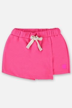 Short saia em moletom pink fluor Up Baby