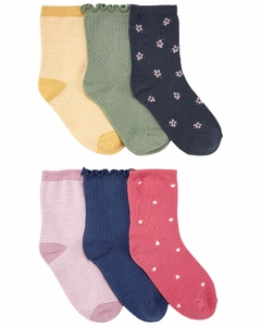 kit meias carters 6 pares coração flor