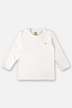 Camiseta manga longa algodao branco Up Baby