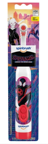 Escova de dente eletrica infantil importada Spinbrush Homem Aranha
