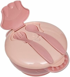 Kit refeição com compartimento e talheres rosa buba - comprar online