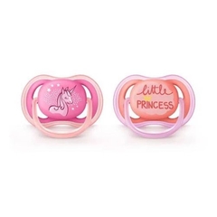 Chupeta Philips Avent Ultra Air 6-18 Decoradas Dupla (unicornio+little princess) - comprar online