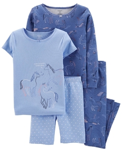 Pijama Carter's 4 peças algodão unicórnio