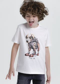 Camiseta Collab Cachorro King & Joe play off white - comprar online