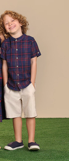 Conjunto Precoce camisa gola polo padre xadrez vermelho e azul na internet
