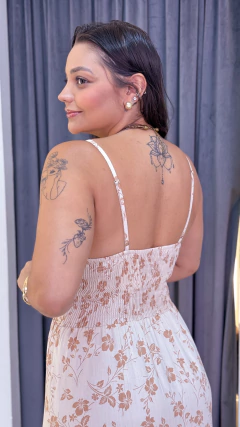 Vestido Alça com Fenda Flores - loja online
