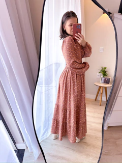 Vestido Fiorela Manga Longa Florido na internet