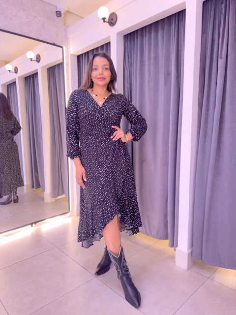 Vestido Envelope Poá Zara