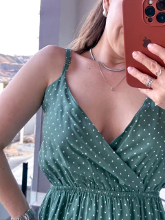 Vestido Alça Midi Poá na internet