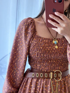 Vestido Fiorela Manga Longa Florido - loja online