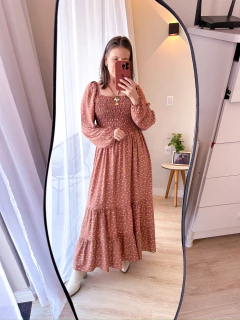 Vestido Fiorela Manga Longa Florido - comprar online