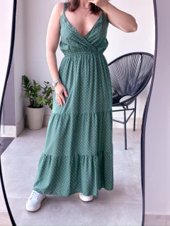 Vestido Alça Midi Poá - comprar online