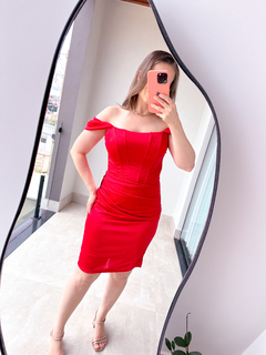 Vestido Curto Corset Acetinado - comprar online