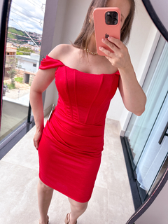 Vestido Curto Corset Acetinado - Penduricalho Modas