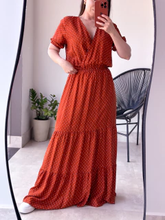 Vestido Aline Manga Curta Poá - Penduricalho Modas