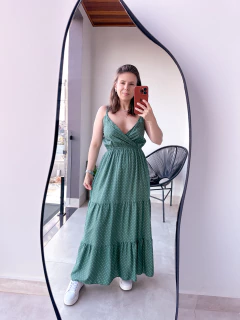 Vestido Alça Midi Poá Maior - comprar online