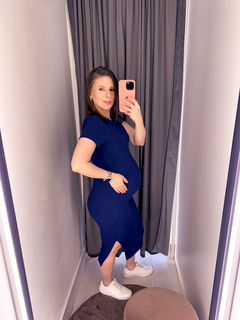 Vestido Canelado Midi Manguinha