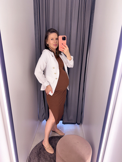 Vestido Canelado Midi Manguinha na internet