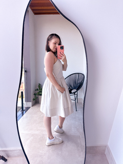 Vestido Linho Curto com Bolso - Penduricalho Modas