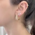 Brinco Argola Oval Maior Cravejado Zircônia Cristal Banhado em Ouro 18k