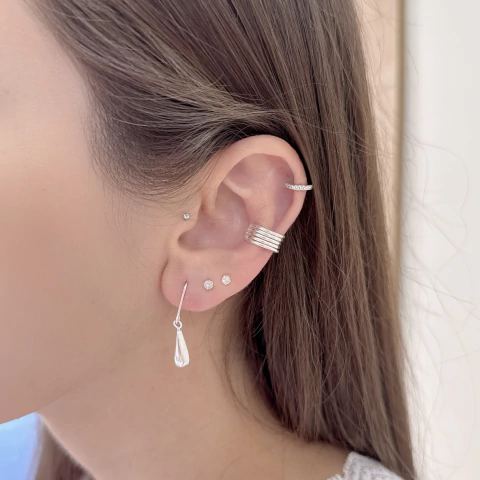Piercing Fake de Prata 5 Fios Lisos