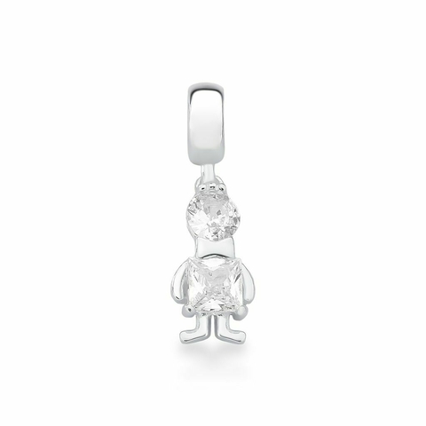 Berloque de Prata Menino Zircônia Cristal - comprar online