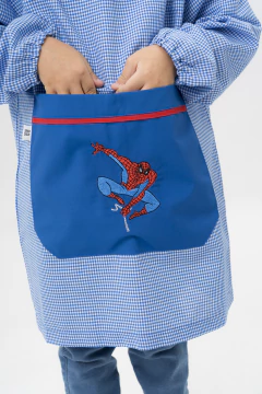 Guardapolvo Jardín Varon - Cuadrille Azul - Mangas Largas | Modelo Hombre Araña en internet