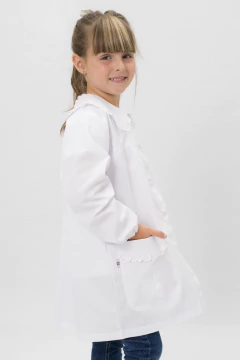 Imagen de Guardapolvo Primaria - Blanco - Mangas Largas | Modelo Broderie