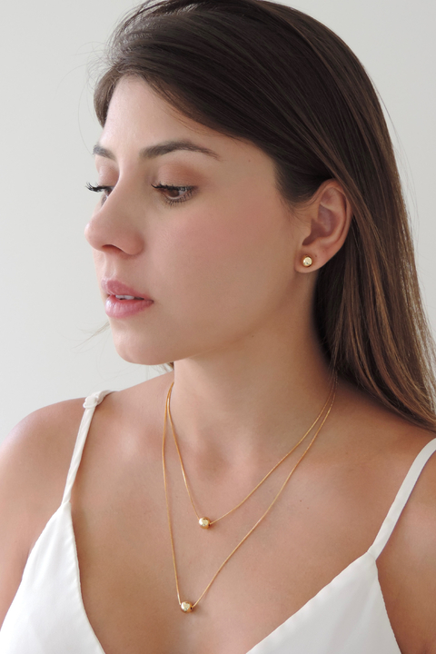 Conjunto Colar Duplo Esfera - comprar online