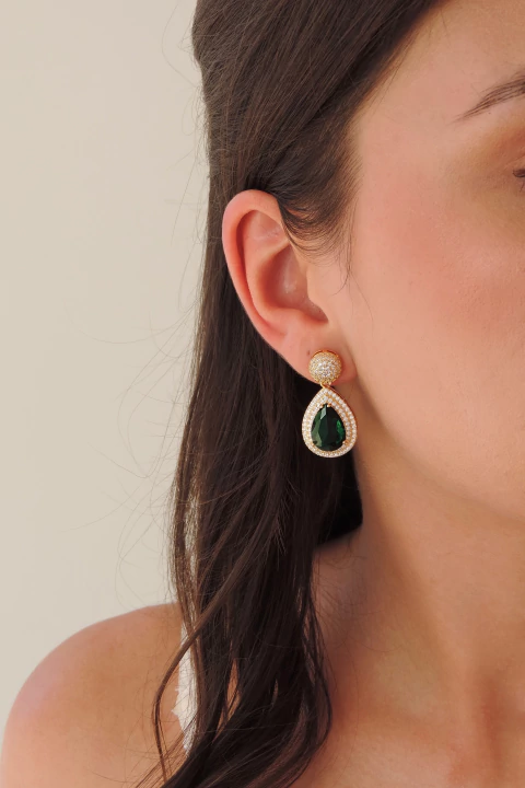 Brinco Botão e Gota Luxo - comprar online