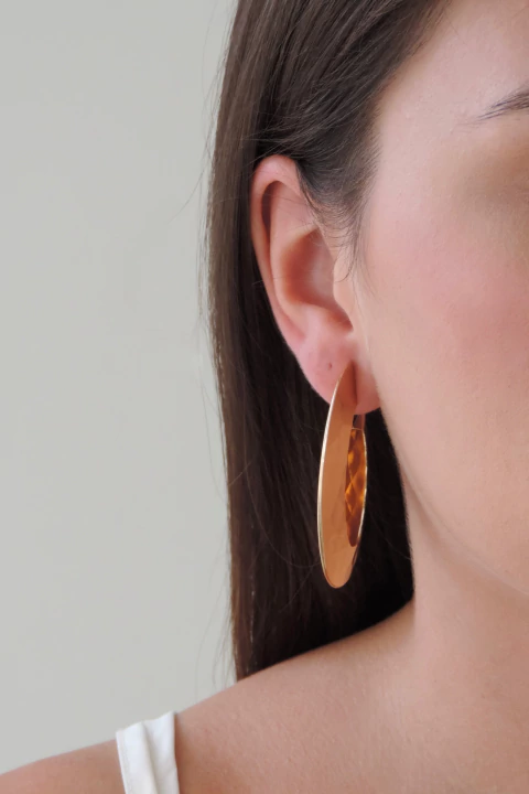 Argola Oval Amassada - comprar online