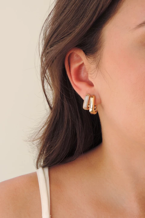 Trio de Argolas Quadradas - comprar online