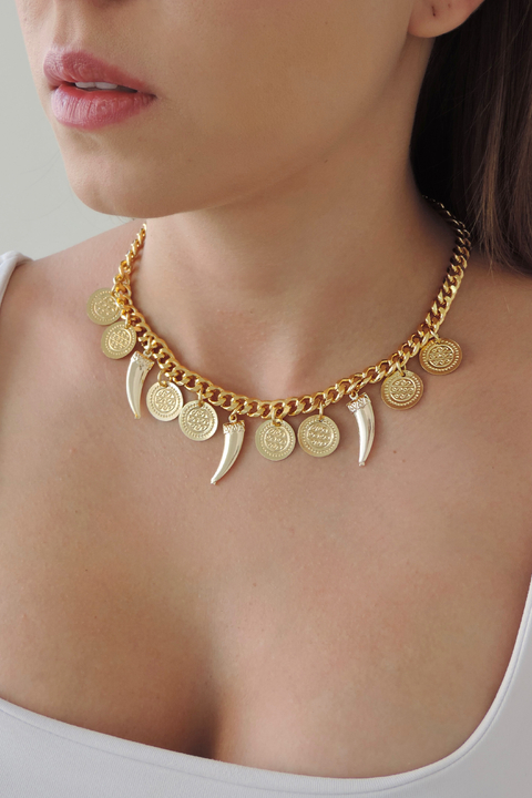 Chocker Corrente Elo Pingentes - comprar online