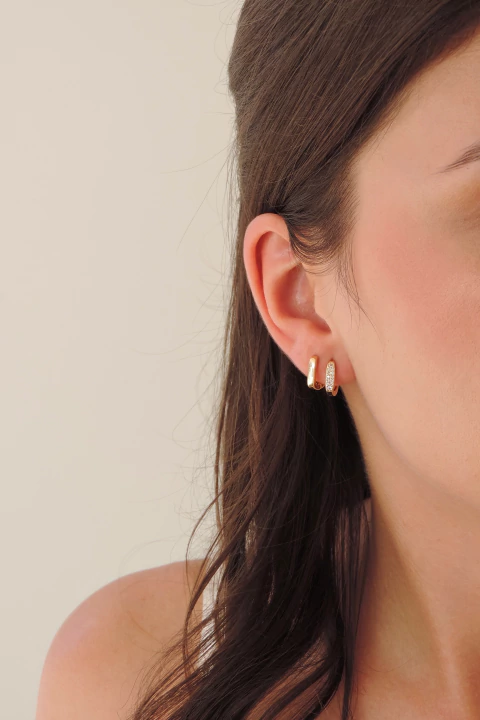 Trio de Argolas Quadradas Delicadas - comprar online