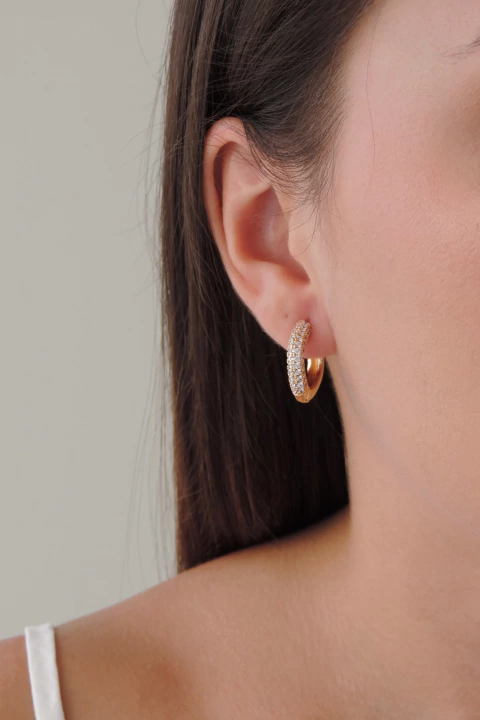 Argola Quadrada Cravejada - comprar online