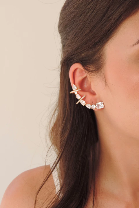 Brinco Earcuff Pedrarias Luxo - comprar online