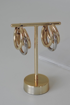 Argola Tripla G Mista - Boug Acessórios
