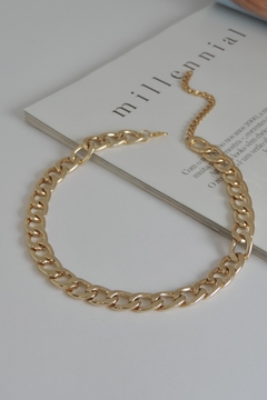 Chocker Corrente Elo Achatado - comprar online