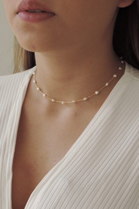 Chocker Pérola Coração