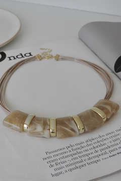 Chocker Cordas Pedraria Boho na internet