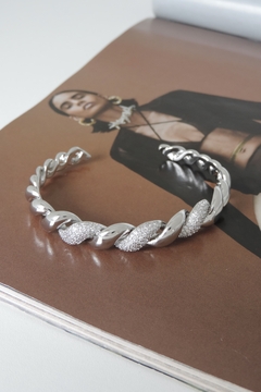Bracelete Trançado Cravejado - Boug Acessórios